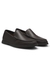 Tumbled-leather moccasins with logo detail
