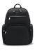Backpack with leather trims and two-way zip