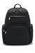 Backpack with leather trims and two-way zip