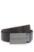 Reversible Italian-leather belt with interchangeable buckles