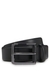Italian-leather belt with polished gunmetal buckle