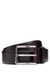 Italian-leather belt with polished gunmetal buckle