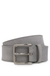 Suede belt with logo-engraved gunmetal buckle
