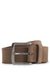 Suede belt with logo-engraved gunmetal buckle