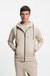 Cotton-blend zip-up hoodie with logo patch