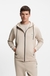 Cotton-blend zip-up hoodie with logo patch