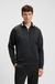 Circle-jacquard zip-up sweatshirt with side stripes