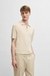 Linen-blend knit sweater with zip placket