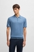Linen-blend knit sweater with zip placket
