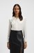 Collarless regular-fit blouse in stretch silk