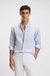 Slim-fit shirt in striped linen-blend twill