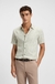 Slim-fit shirt in floral-print stretch linen