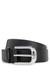 Grained Italian-leather belt with polished pin buckle