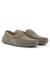Portuguese-crafted moccasin loafers in suede with penny trim