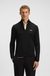 Zip-neck cotton sweater with logo print