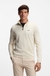 Zip-neck cotton sweater with logo print