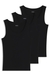Three-pack of cotton underwear vests with embroidered logos