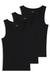 Three-pack of cotton underwear vests with embroidered logos