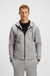 Cotton-blend zip-up hoodie with stripe details