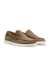 Suede loafers with embossed logo