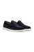 Suede loafers with embossed logo