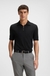 Zip-neck polo shirt with piqué weave