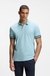 Slim-fit polo shirt in cotton with striped cuffs