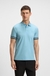 Slim-fit polo shirt in cotton with striped cuffs