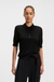 Merino-wool polo sweater with five-button placket
