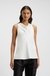 Sleeveless top in satin with draped neckline