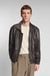 Nappa-leather jacket with two-way zip
