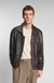 Nappa-leather jacket with two-way zip