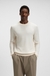 Herringbone-structured sweater in virgin wool and cotton