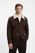 BECKHAM x BOSS leather jacket with fur collar