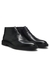 Leather desert boots with signature stripe