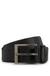 Grained Italian-leather belt with polished pin buckle