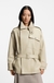 Relaxed-fit short-length trench coat in leather