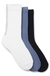 Three-pack of regular-length socks with structured tape