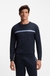 Cotton-terry sweatshirt with stripe and logo