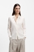 Regular-fit blouse in stretch-silk satin