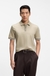Mercerised-cotton polo shirt with striped trims