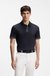 Mercerised-cotton polo shirt with striped trims