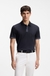 Mercerised-cotton polo shirt with striped trims