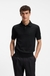 Short-sleeved sweater in virgin wool with polo collar