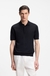 Short-sleeved sweater in virgin wool with polo collar