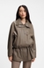 Parka-style jacket in leather
