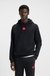 Cotton-terry hoodie with red logo label