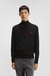 Zip-neck sweater in cotton with red logo label