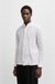 Slim-fit linen shirt with stand collar