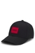 Cotton-twill cap with red logo label